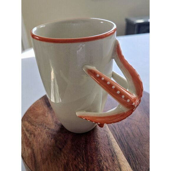 Starfish Mug Ivory Orange Microwave & Dishwasher Safe Nautical 3D World Market - Picture 2 of 8